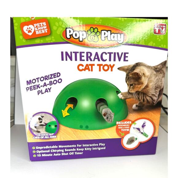 NIB Pop n' Play Interactive Cat Toy Battery Operated Motorized Peek-A-Boo - Picture 4 of 4